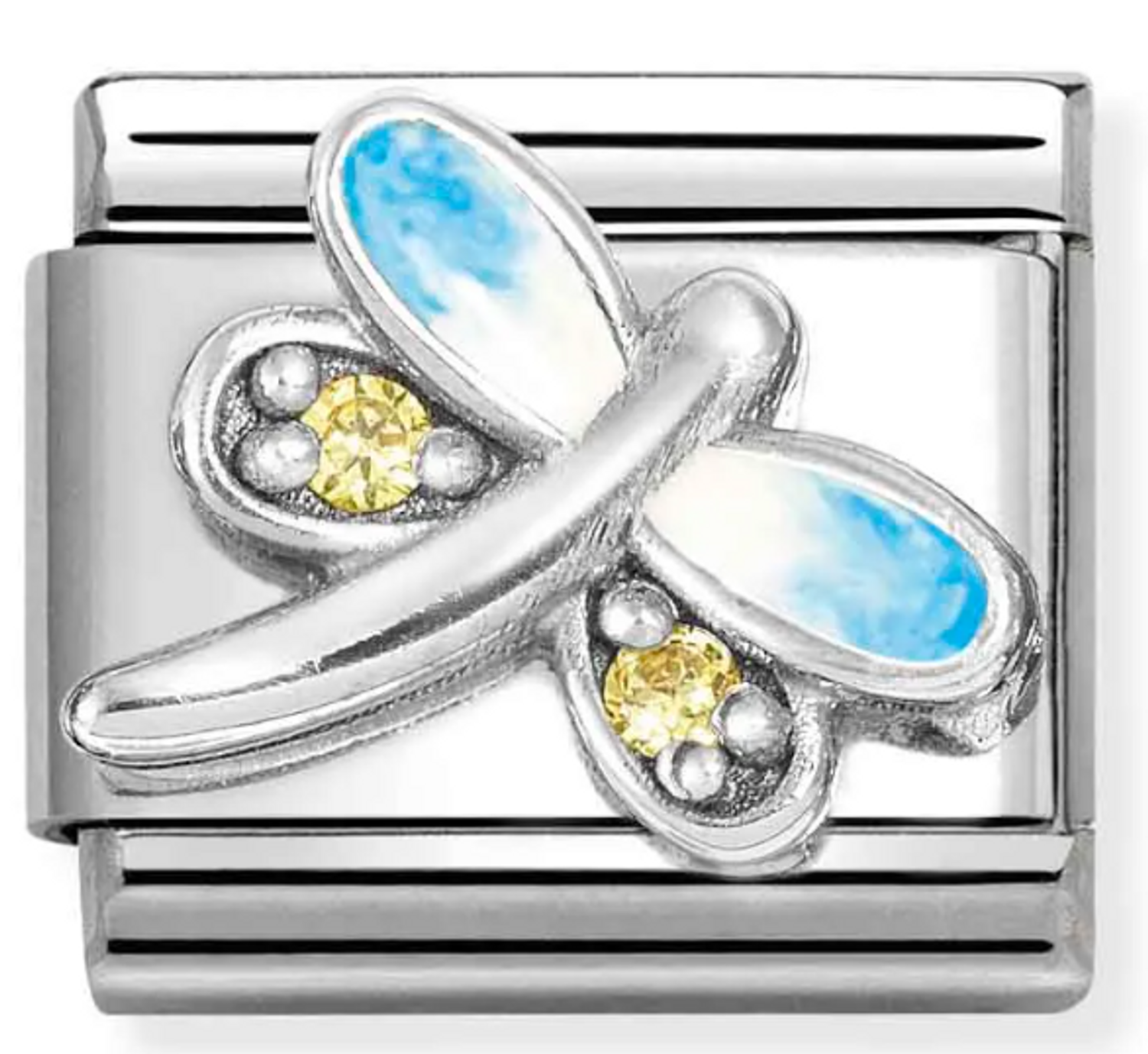 Nomination Link 925 zawieszka srebro Niebieska ważka z cyrkoniami 330321 10.png